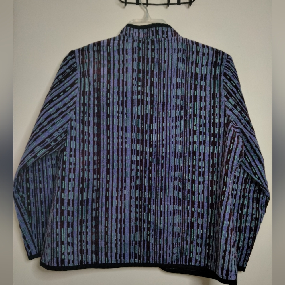 Trimdin (Size L/XL) Multicolored Tapestry Pattern 1-Button LS Reversible Jacket - Picture 6 of 16